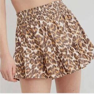 Aerie Leopard Tierd Mini Skirt